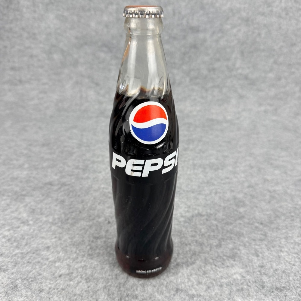 Vintage Pepsi Mexico Glass Bottle Full Sealed Soda Collectible 355ml Hecho Mex